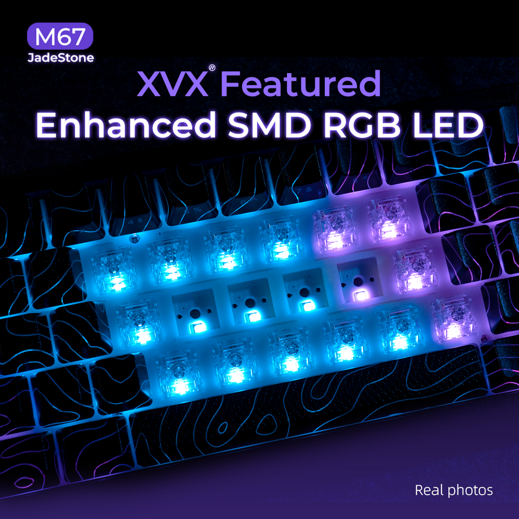 XVX M67 JadeStone Tri-Mode Mechanical Keyboard – Stellar White