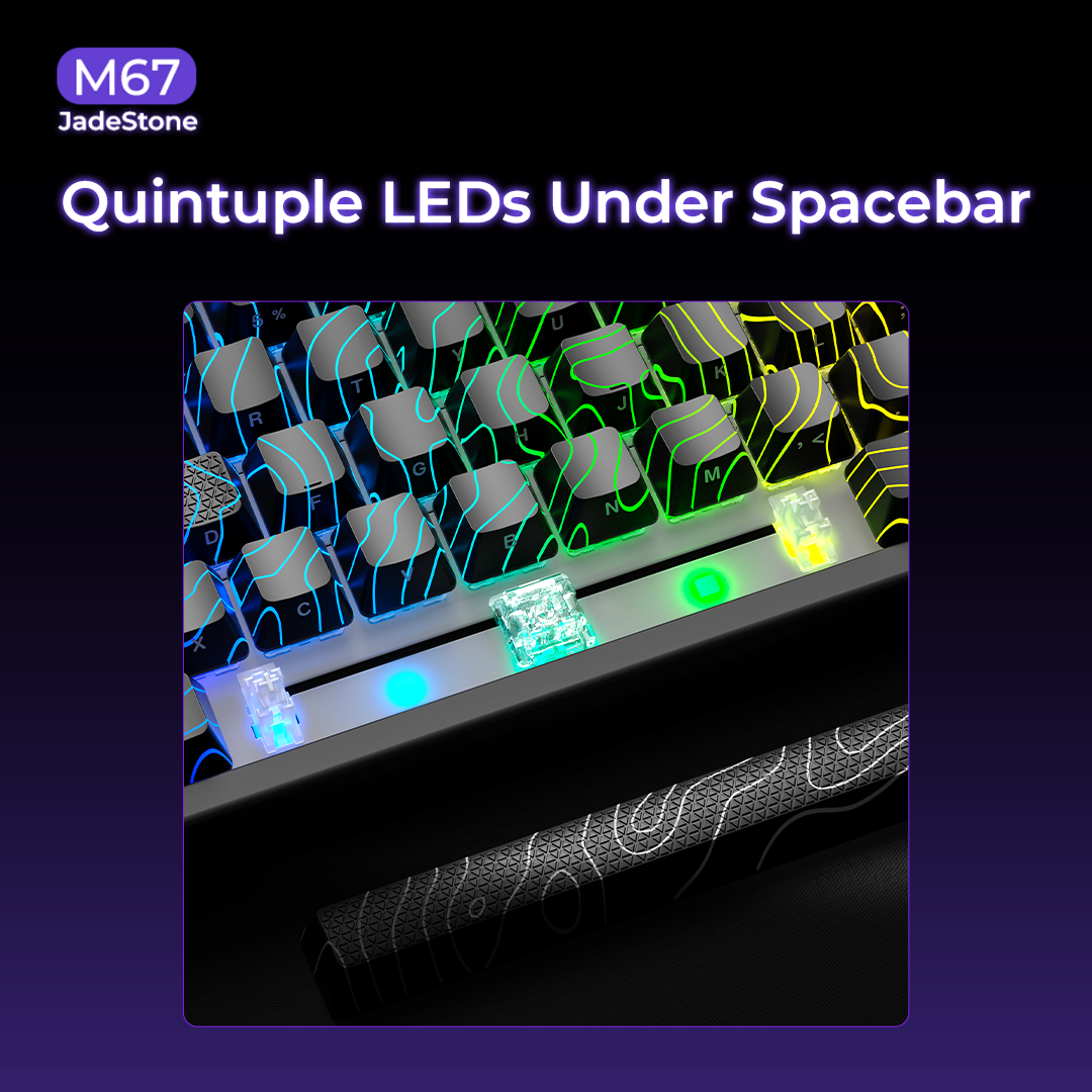XVX M67 JadeStone Tri-Mode Mechanical Keyboard – Stellar White