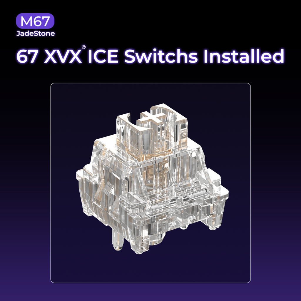 XVX M67 JadeStone Tri-Mode Mechanical Keyboard – Stellar White