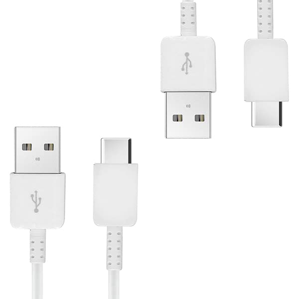 Plus Tech 10 Inches (2Xpack) Usb Type-C Cable Samsung S21 Fe Also Fast Quick Charges Plus Data Transfer! (White)