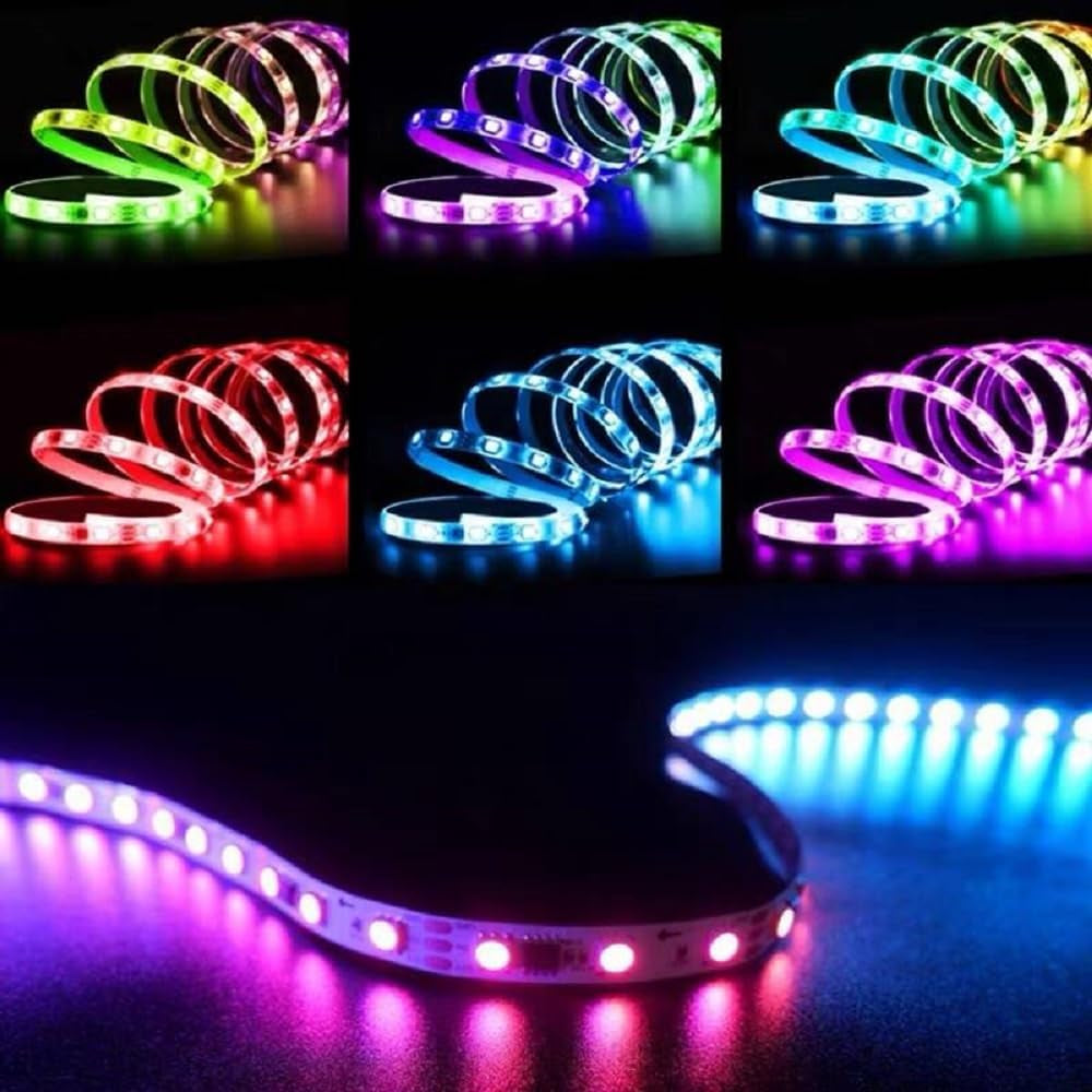 RGB Pegboard Wall Organizer – 2-Pack Gaming Desk Setup with LED Strip Lights