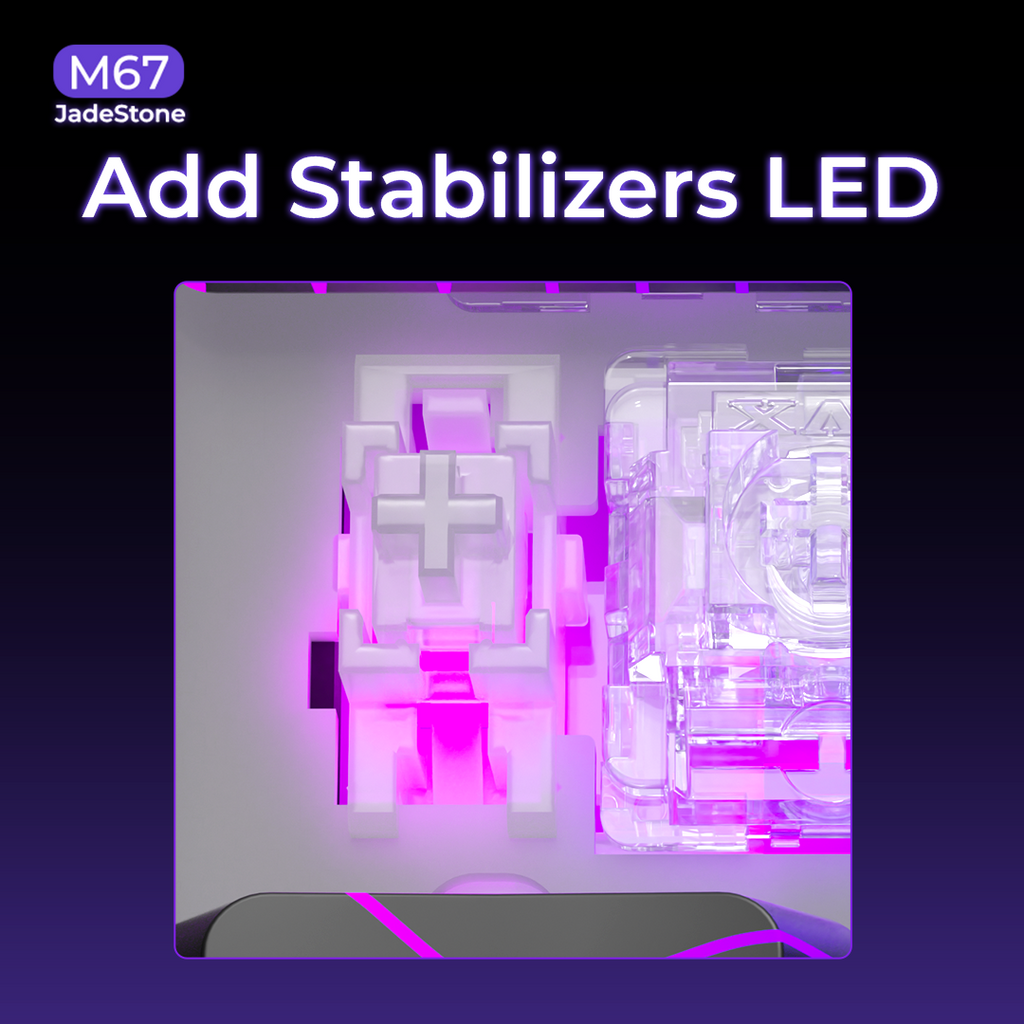 XVX M67 JadeStone Tri-Mode Mechanical Keyboard – Stellar White