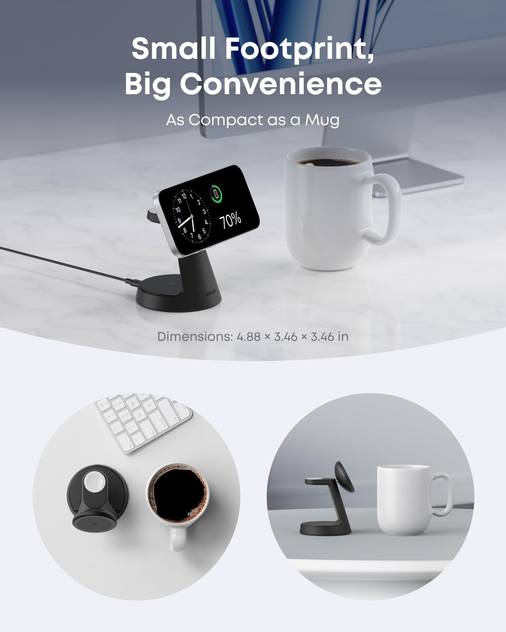 Anker MagGo 3-in-1 Wireless Charging Station – Dock Stand for iPhone, Apple Watch & AirPods