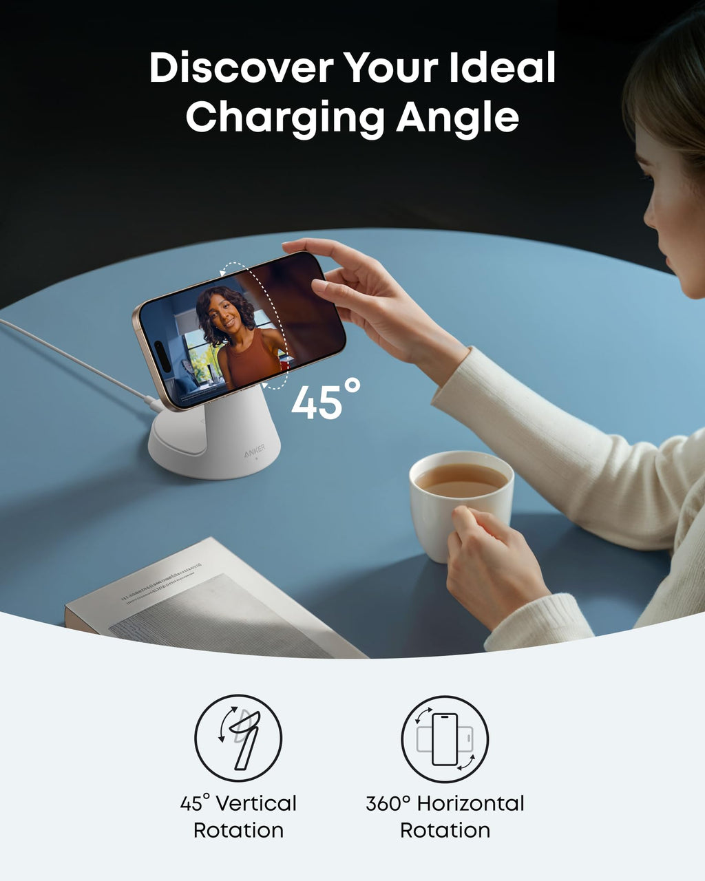 Anker MagGo 3-in-1 Wireless Charging Station – Dock Stand for iPhone, Apple Watch & AirPods