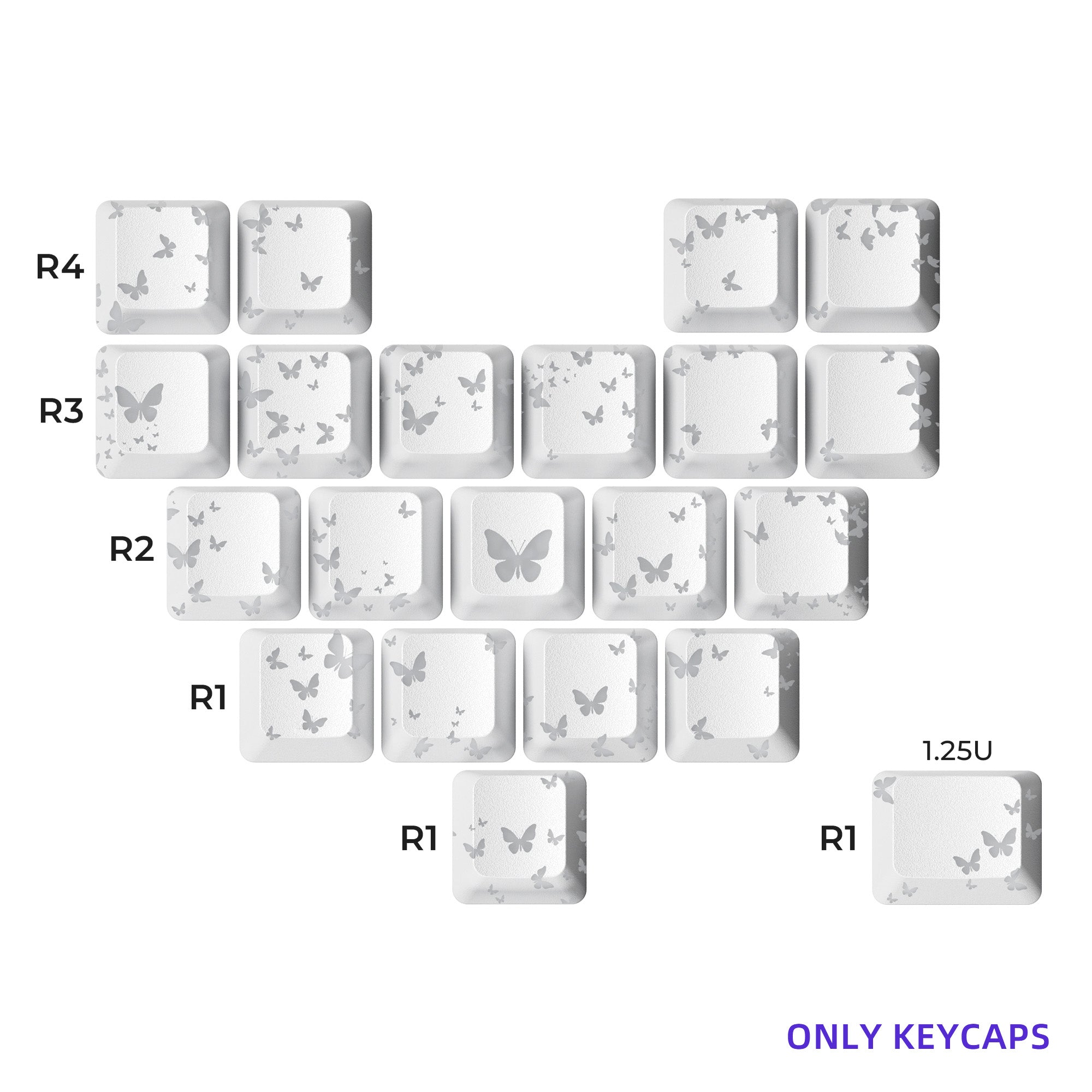 XVX FlutterBloom OEM Profile IMD-Tech 21-Key Keycap Set