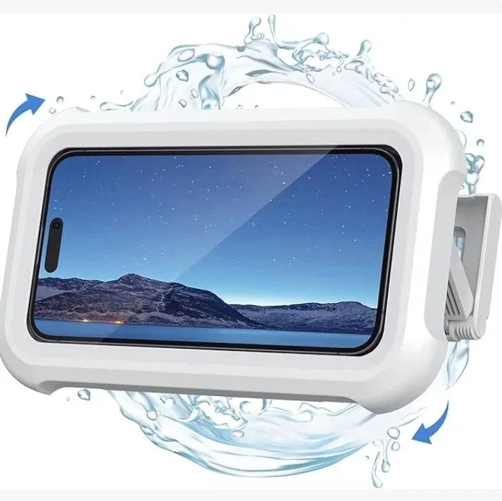 Waterproof Phone Mount for Showers and Bathrooms—360° smooth rotation, anti-fog