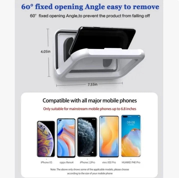 Waterproof Phone Mount for Showers and Bathrooms—360° smooth rotation, anti-fog
