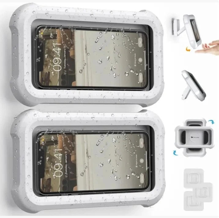 Waterproof Phone Mount for Showers and Bathrooms—360° smooth rotation, anti-fog