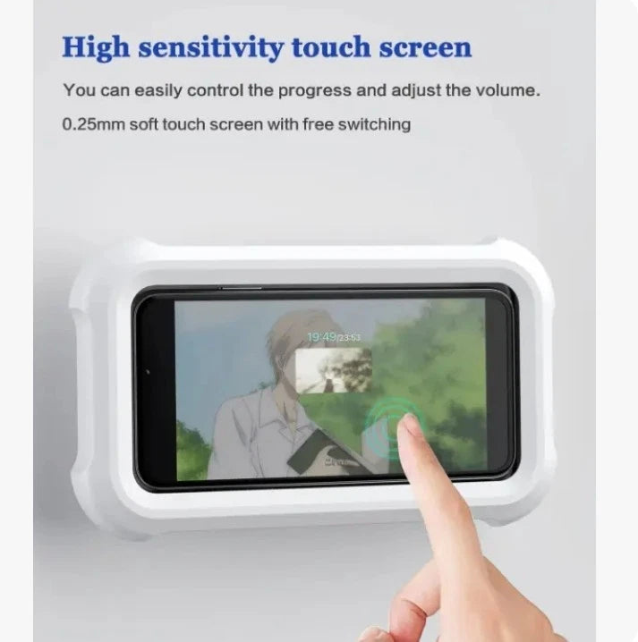Waterproof Phone Mount for Showers and Bathrooms—360° smooth rotation, anti-fog