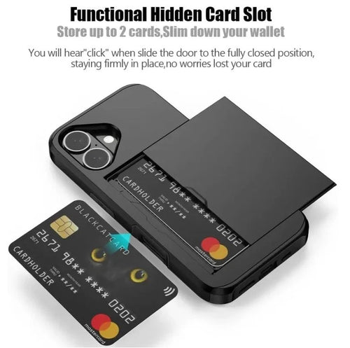 Case for iPhone 17, 16, 15, 14, 13, 12, 11 Case with Card Holder, Heavy Duty and Protective
