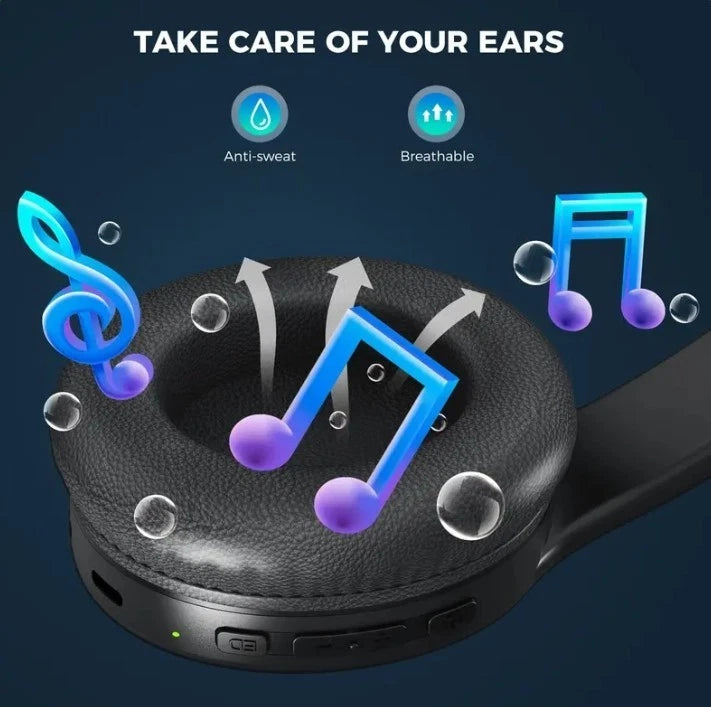 VANOTOM Folding Wireless Headphones Gaming Headset, 1 Piece Foldable Over Ear Wireless Headphones