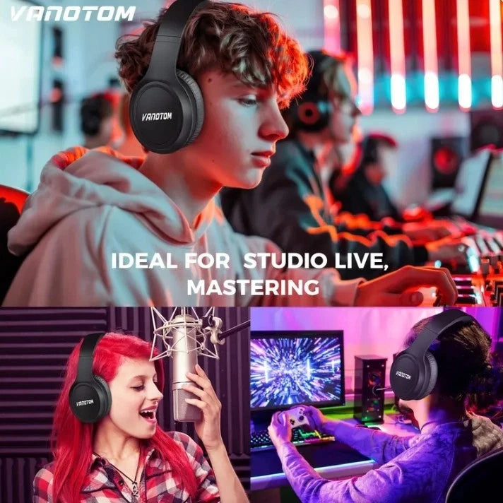 VANOTOM Folding Wireless Headphones Gaming Headset, 1 Piece Foldable Over Ear Wireless Headphones