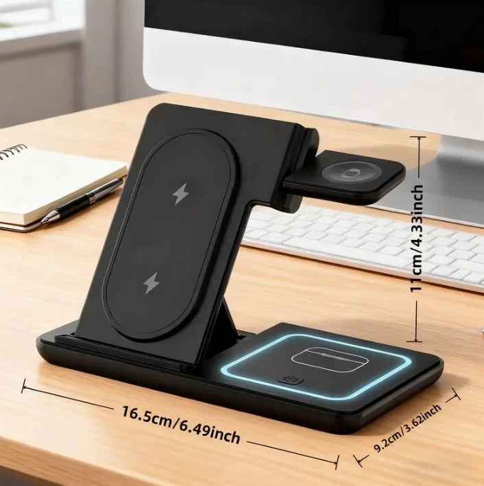 Foldable Wireless Charging Station Charger for Smartphone iPhone 11-17 & watch
